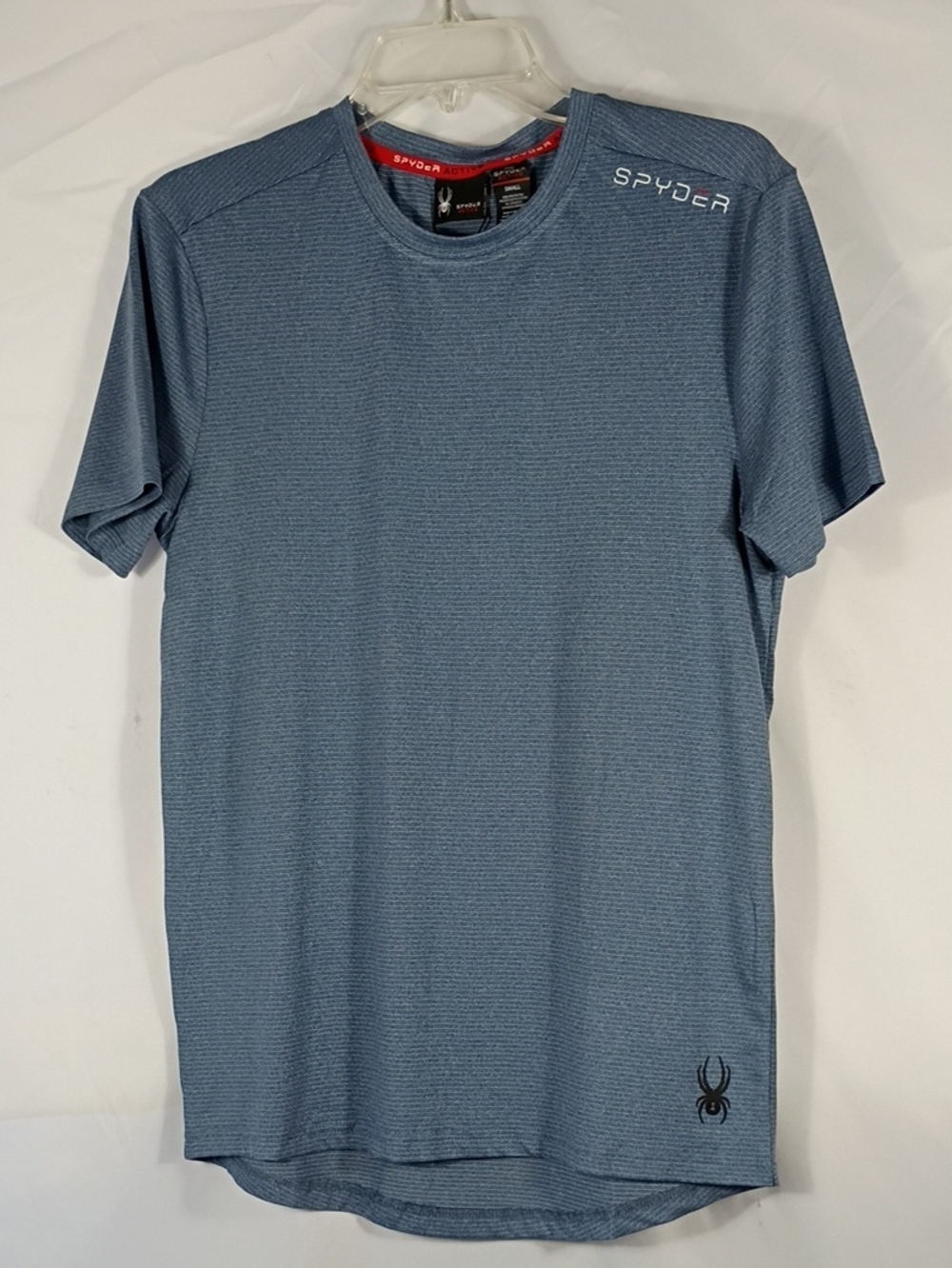 NWT Spyder Active Pulse Blue Heather Active Crew neck Tee Mens Sz Small Workout
